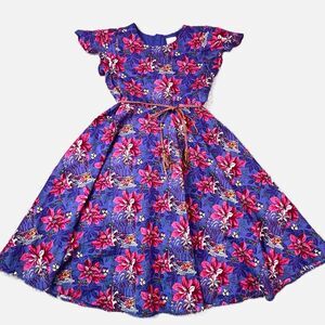 BONNY BILLY Girls Stylish Vintage Floral Swing Kids Party Dress Size 10/11